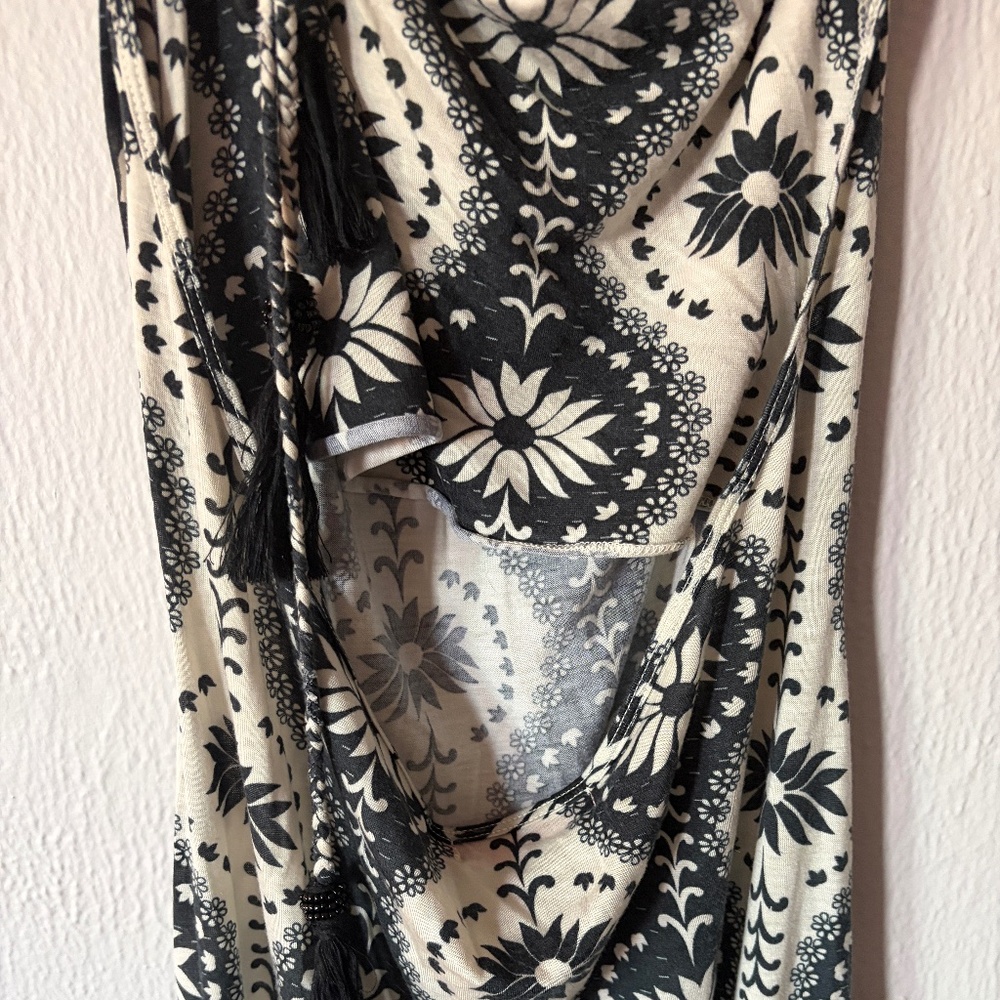Sun Dress Maxi with Tassels Halterneck, Swedish Brand Indiska, Size M Boho